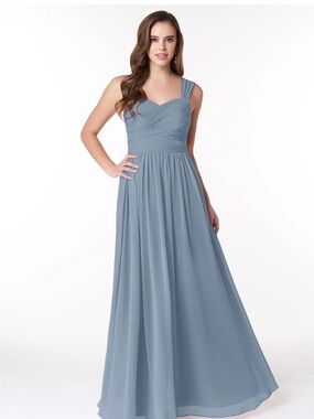 Azazie Dusty Blue Chiffon Maxi Dress